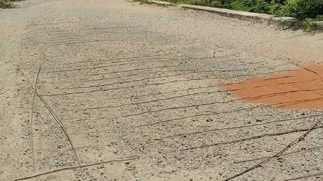 Rameswaram road damaged