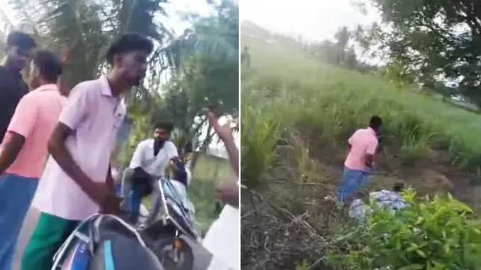 அரிவாளால் வெட்டிய வீடியோ